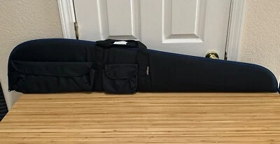 New Allen Black Soft Gun Case Range Tactical Rifle 50" Long Blue Trim w/Pockets - Image 1 of 4