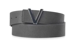 Valentino  Amaretto Mens Leather Belt Argento Large  (fits 42”-44”) RRP £59 - Picture 1 of 5