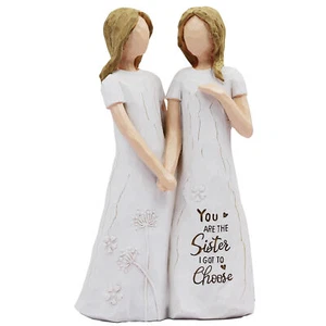 Best Friends Sculpture Decorative Figurine Sister Sculptures Ornament Home Decor - Picture 1 of 10