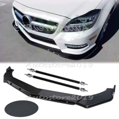 For Benz CLS450 CLS53 AMG Carbon Fiber Front Bumper Lip Kit & Strut Rod - Image 1 of 4