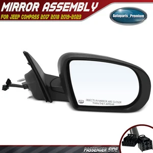 Passenger Right RH Side Black Power Heated Mirror for Jeep MK MP Compass 17-23 - Picture 1 of 10