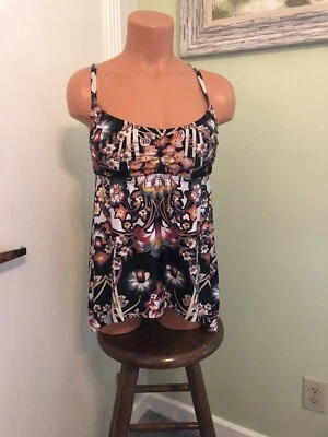 Preowned BECCA BY Rebecca Virtue Floral Tankini Swim Top & Bottoms, 0X (14-16) - Image 1 of 4