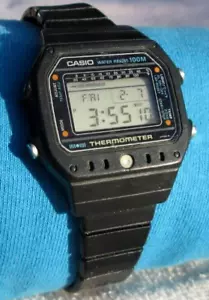 VINTAGE CASIO 215 TS-1000 THERMOMETER WATCH, THE AYRTON SENNA MODEL, TESTED/READ - Picture 1 of 24