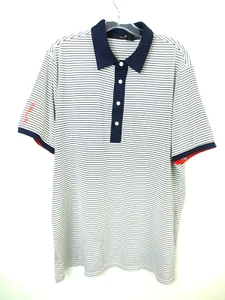 Camisa Polo RLX Ralph Lauren X-Grande Blanca Azul Rayas Rendimiento Golf Elastizada - Imagen 1 de 4