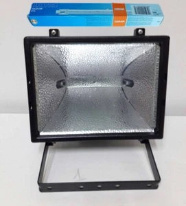 FARO PROIETTORE ALOGENO 1000W NERO CON STAFFA DI FISSAGGIO + LAMPADA 1000W R7S - Foto 1 di 11
