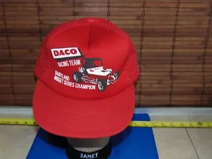 De Colección San Sun Años 80 Daco Racing Team Malla de Espuma SnapBack Camionero Sombrero Rojo Dairyland - Imagen 1 de 9