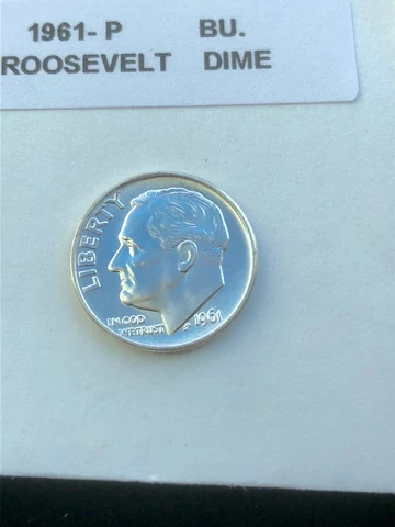 1961-P Silver Roosevelt Dime Gem Bu Cover