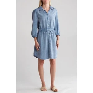 C&C California Dress Marie Double Cotton Gauze Shirtdress M Coastal Minimalist - Picture 1 of 13