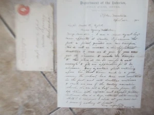 Raro 1902 Departamento Interior de Montana SERVICIO ESCOLAR INDIO, a la Agencia Santee de Nebraska - Imagen 1 de 6