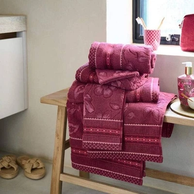 Set 1+1 Handtuch und Gästehandtuch PIP STUDIO Jasmin Jacquard mauve - Bild 1 von 3