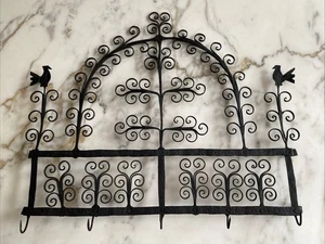Antique Archelle Wrough Iron Kitchen Utensil Rack Spanish or French late 18th c. - Picture 1 of 20