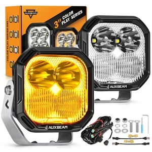 AUXBEAM 3" 100W LED Pods Lights Combo Beam DRL Turn Signal Offroad Driving Lamp - Picture 1 of 12