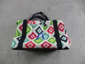Thirty-One Leak Lock Thermal Cooler Tote Large Ikat Monogram A Insulated Zip Top - Picture 1 of 10