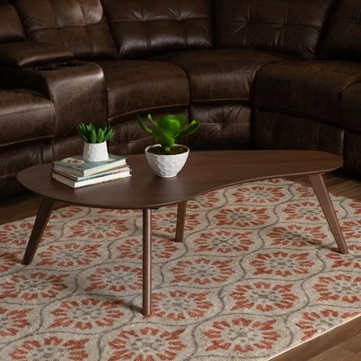 Mesa de centro Baxton Studio Scarlette Mid-Century moderna acabado nogal Foto 1 de 4