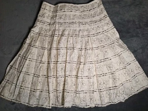 Falda para mujer New York & Company blanca floral imperio plisada línea A talla 10 - Imagen 1 de 11