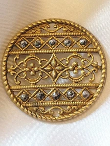Gorgeous Antique Cut Steel on Open Work Metal Buttons 1 3/8" - Picture 1 of 10