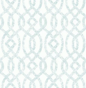 A-Street Prints by Brewster 2793-24723 Ethereal Sky Blue Trellis Wallpaper - Picture 1 of 3