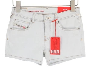 Diesel De-Lyla 09C06 Damen Shorts W26 Licht Blau Denim Zip Fly Taschen Freizeit - Bild 1 von 14