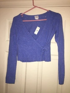 NWT Talbots Kids Cross Tie Long Sleeve Crop Sweater SZ 14 Org 38.00 - Picture 1 of 5