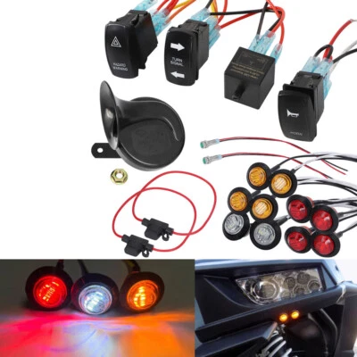 ATV UTV LED Turn Signal Street Legal Kit Horn For Polaris Ranger RZR 800s 900xp - Image 1 of 4