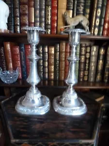PAIR Superb Reed and Barton Sulgrave Manor Candlesticks Silverplate 10 1/2 Inchs - Picture 1 of 4