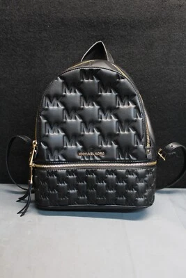 Mochila Mochila Michael Kors Cremallera Superior Hea Mediana Acolchada Cuero Negra Foto 1 de 4