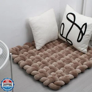 XHJRI Thickened Braided Knot Seat Mat, Knotted Floor Decorative Cushion, Hand - Picture 1 of 5