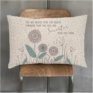 Cotton Couch Cushion East of India Cozy Pillow Bed Home Decor You Are Brave - Picture 1 of 1