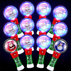 4 Pcs Christmas LED Light up Wand Snowman Santa Claus Spinning Ball Wand Light u