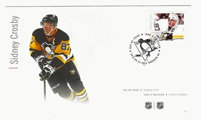 Sello Sidney Crosby Canada Post 2016 primer día de emisión + sobre Foto 1 de 2