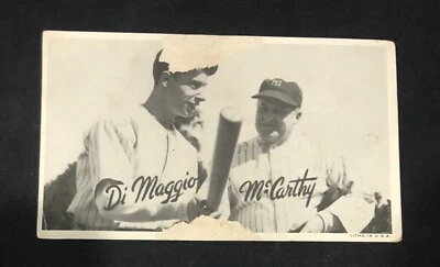 1936 GOUDEY PREMIUMS R314 JOE DIMAGGIO JOE MCCARTHY ROOKIE RC | Tape Pull - Image 1 of 2