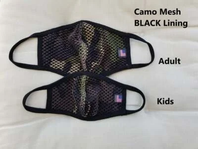 MESH MASKS Cotton-LINED Face Mask, Single or Double Layers, Made in U.S.A. - Image 1 of 4