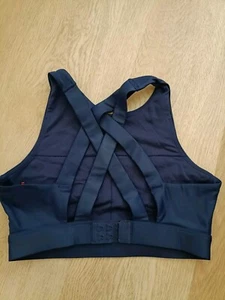 Lorna Jane navy wet look high neck adjustable crop bra size XS - Picture 1 of 2