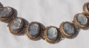 Bracciale Cameo Vintage Giuseppe Mandile Autentico Abalone Filigrana Filo Conchiglia - Foto 1 di 9