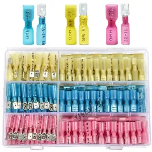 220 Waterproof Heat Shrink Wire Spade Connectors Crimp Terminals Solder Seal kit - Picture 1 of 15