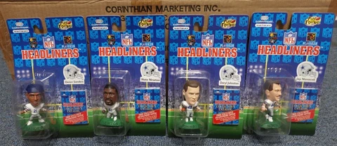 Lot of 4 NFL Headliners Dallas Cowboys 1996 Figures Aikman Smith Newton Sanders Cover