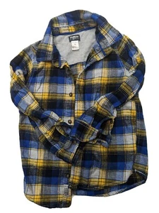 OshKosh Boys Blue, Yellow  Plaid Button Down Shirt Size 8 - Picture 1 of 6