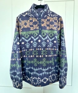 Telluride Clothing Co Fleece Pullover 1/4 Snap Aztec Sweater Cozy Medium - Picture 1 of 9