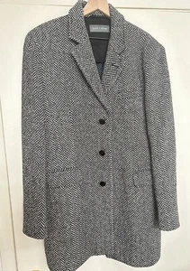 Slate And Stone Herren Größe L Fischgrät Anzug Mantel Wollmischung Grau - Bild 1 von 7