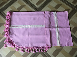 Oaxaca Mexico Zapotec Bedspread Cotton Twin Size PINK Pastel & Pillow Case