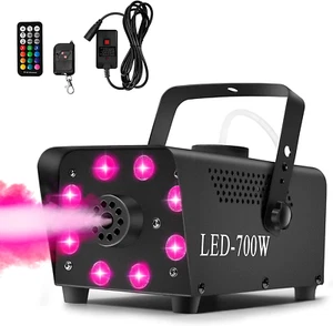 700W Nebelmaschine RGB Effekt 13 Farbig 8 LED Licht Smoke Maschine Mini Fog Rauc - Bild 1 von 8