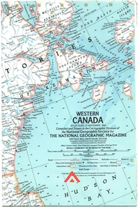 1966-9 National Geographic Map WESTERN CANADA: BC MN AB YT SK NT September (534) - Picture 1 of 3