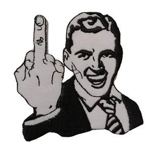 Mittelfinger Stickerei Aufnäher Aufbügeln Kleidung Applikation Jacken Jeans - Bild 1 von 2