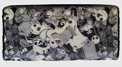 Halloween Samantha Thavasa Night Before Christmas Black Gray Zip Around Wallet  - Image 1 of 4