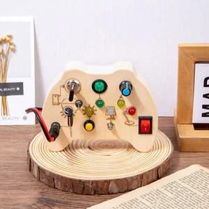 Montessori Busy Board Led Switch Wooden Sensory Toys Circuit Development Baby - Picture 1 of 10