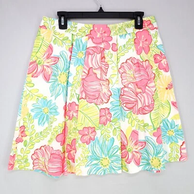 Falda Lilly Pulitzer Talla 8 Plisada Línea A Bolsillos Ajuste y Acampanada Preppy Resort Foto 1 de 4