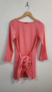 MELINDA Label Women Coral Tie Over Wrap Waist Front Dress Size 8 - Picture 1 of 8