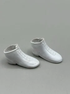 Vintage Barbie White Mod Shoes Ankle Boots Hong Kong - Picture 1 of 3