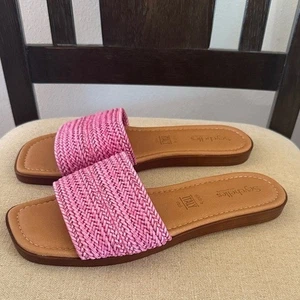Seychelles Women’s Palms Perfection Woven Braided Slide Sandals Pink Size 9.5 - Picture 1 of 8