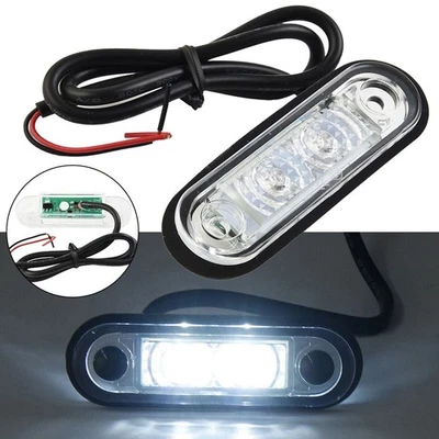 Waterproof 12V 24V LED Flush Fit Bar Marker Light for Truck Brake Turn Signal - Image 1 of 4
